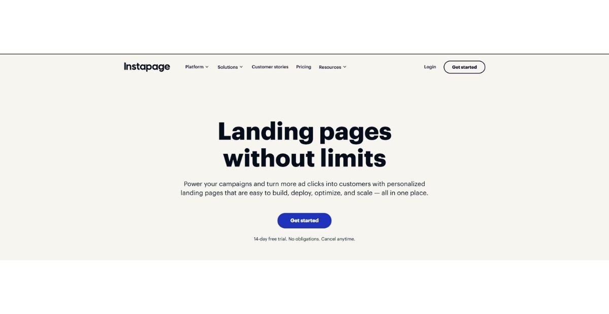 instapage website banner