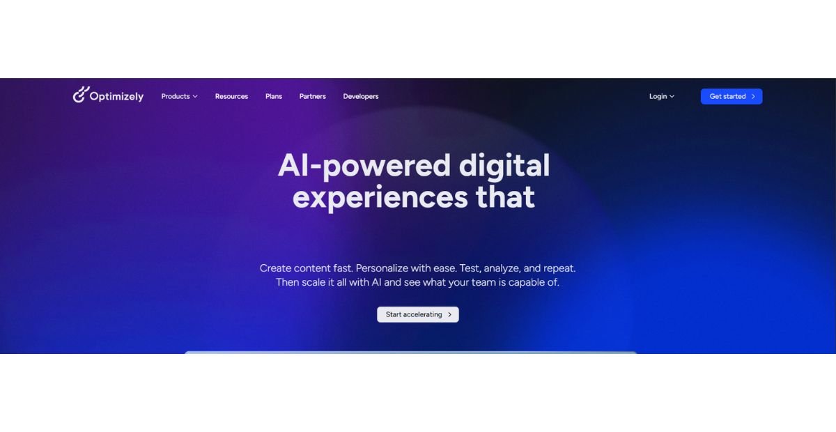 optimizly website banner