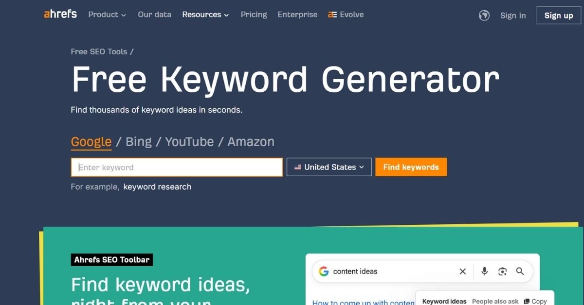 Ahrefs Free Keyword Generator